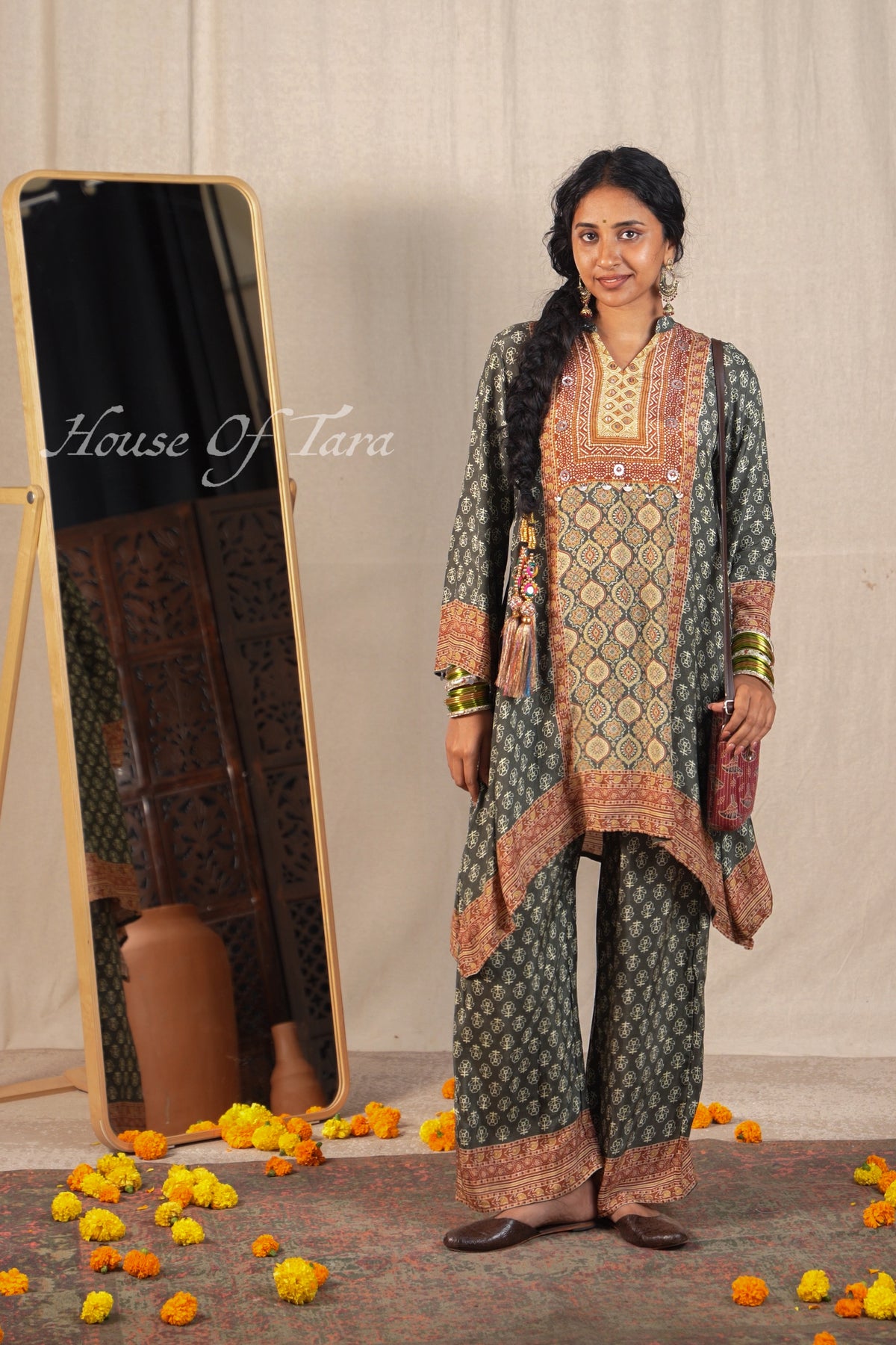Heritage Print Asymmetric Kurta & Palazzo Set