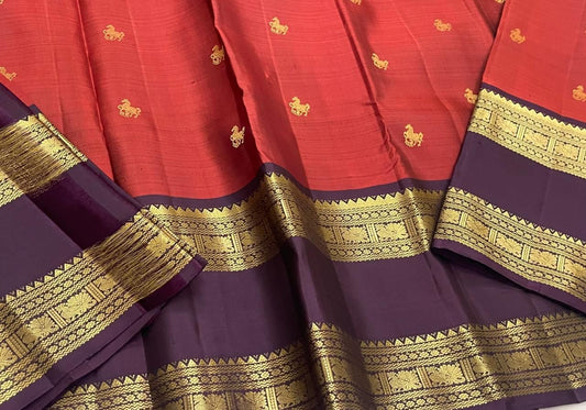 Tamarind Seed Color Kanchi Saree