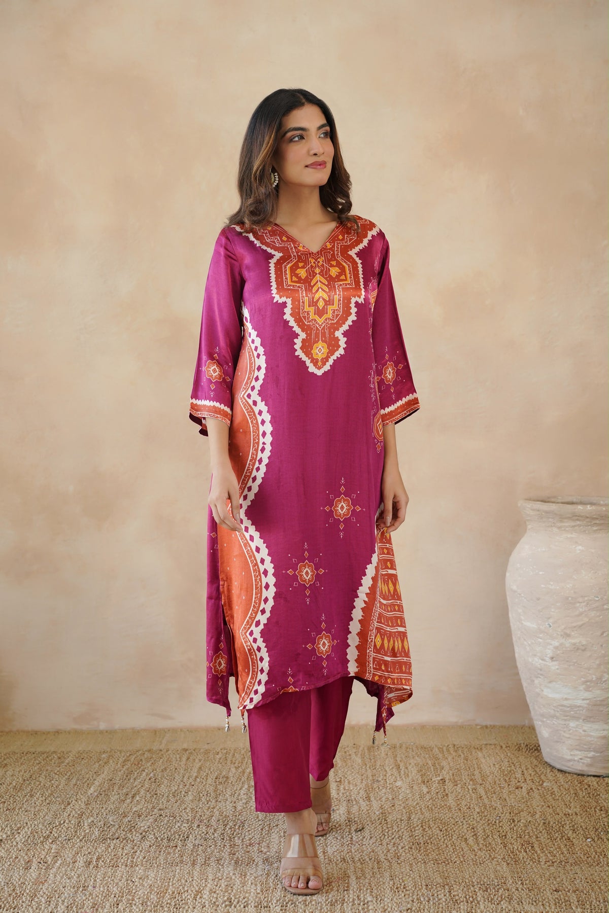 The Gulmohar Magenta Crepe Set ✨