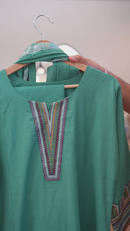 Aqua Threadwork Elegance Kurti