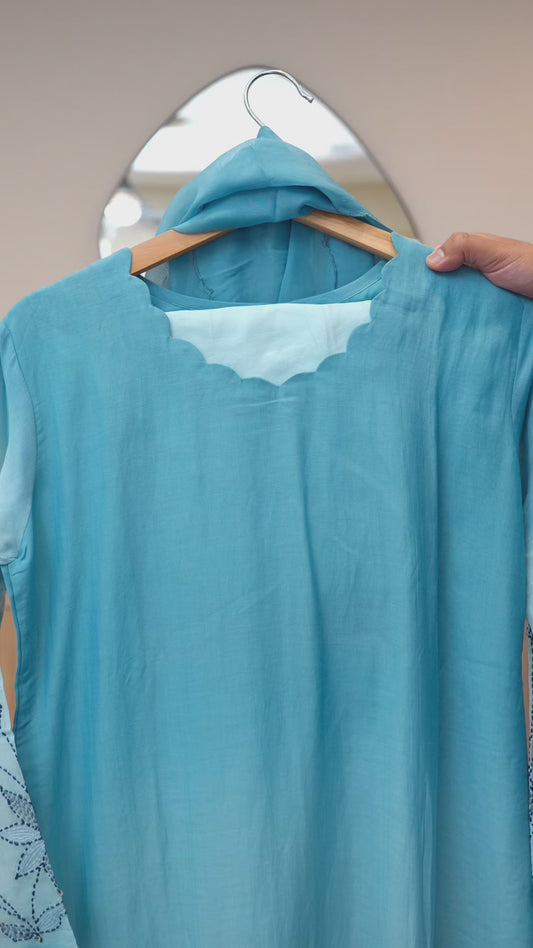 Ocean Mist Ombre Kurti Set