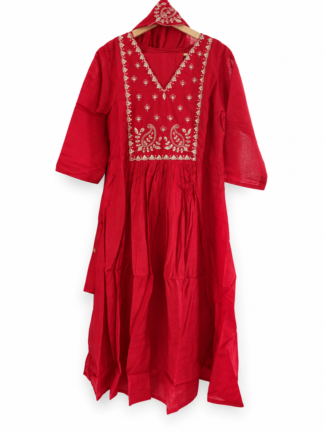 Red Regal Zari Work Suit