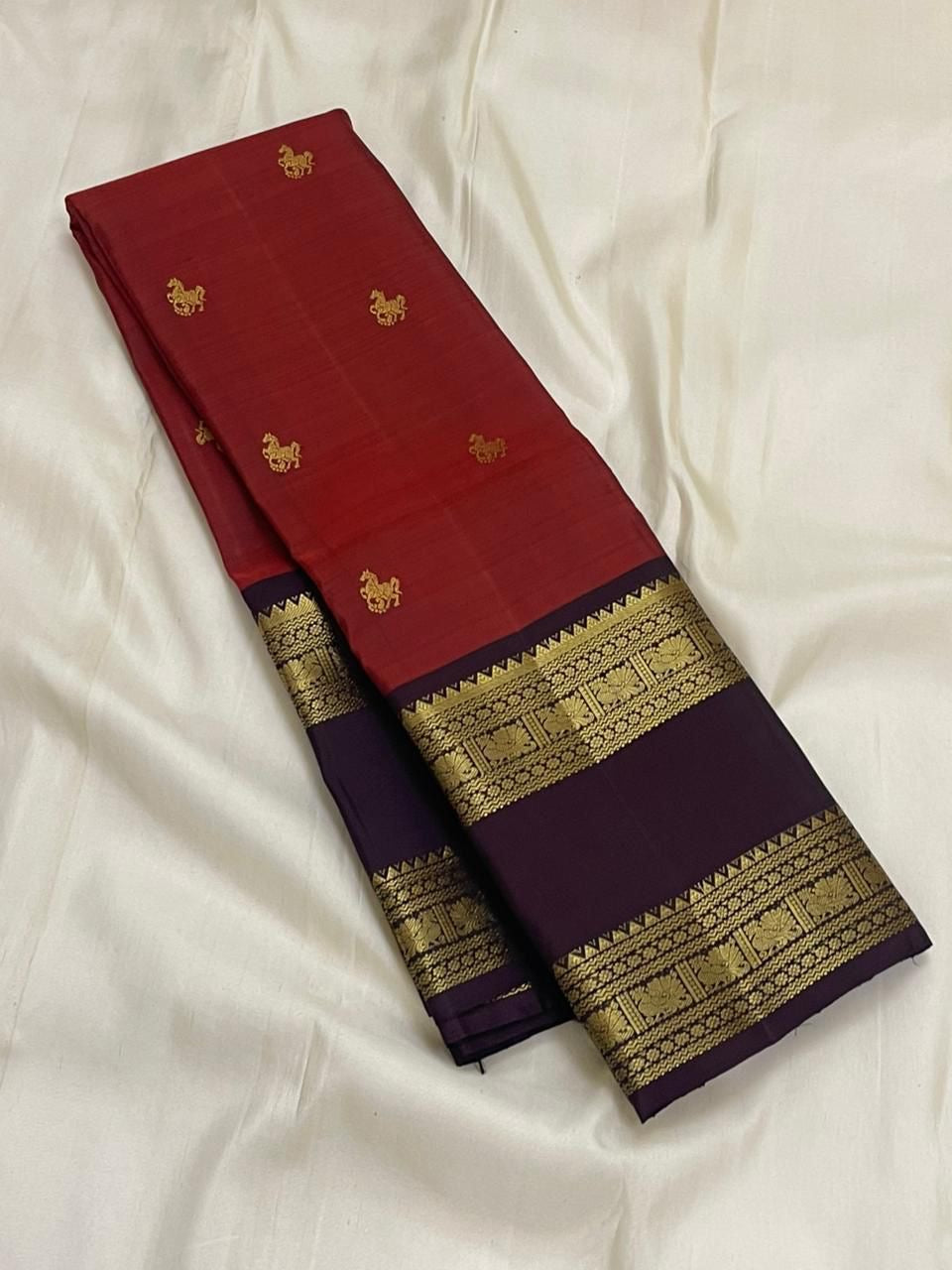 Tamarind Seed Color Kanchi Saree