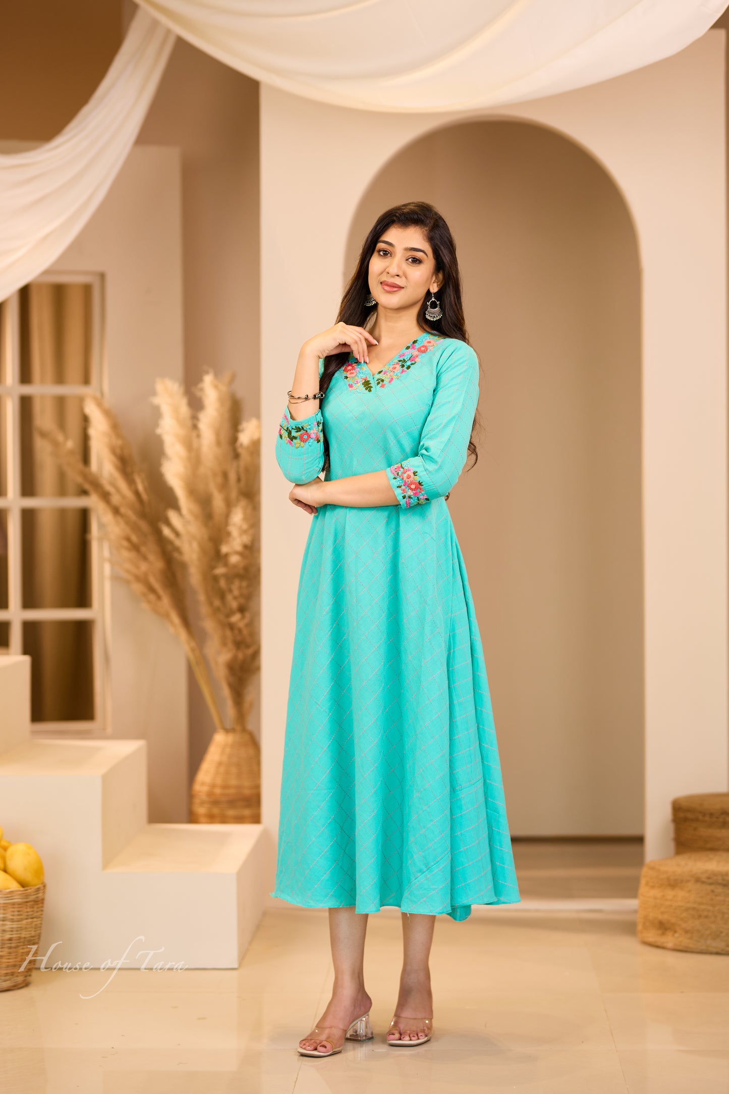 SeaGreen Handloom Cotton Frock