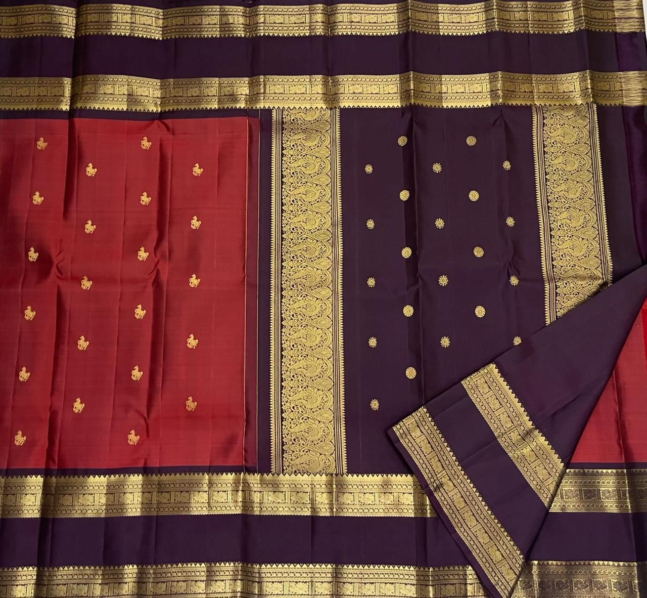 Tamarind Seed Color Kanchi Saree