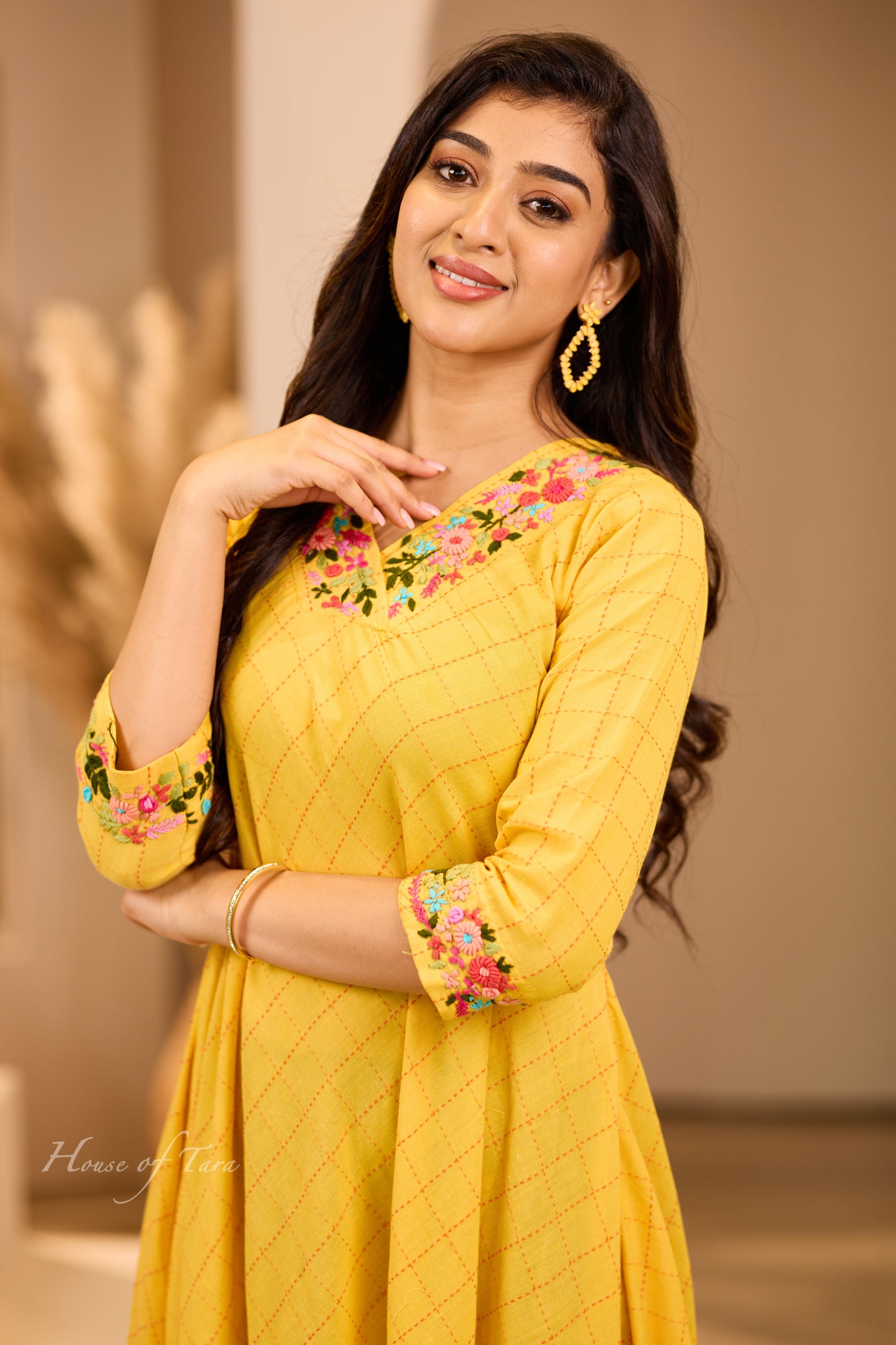 Yellow Handloom Cotton Frock