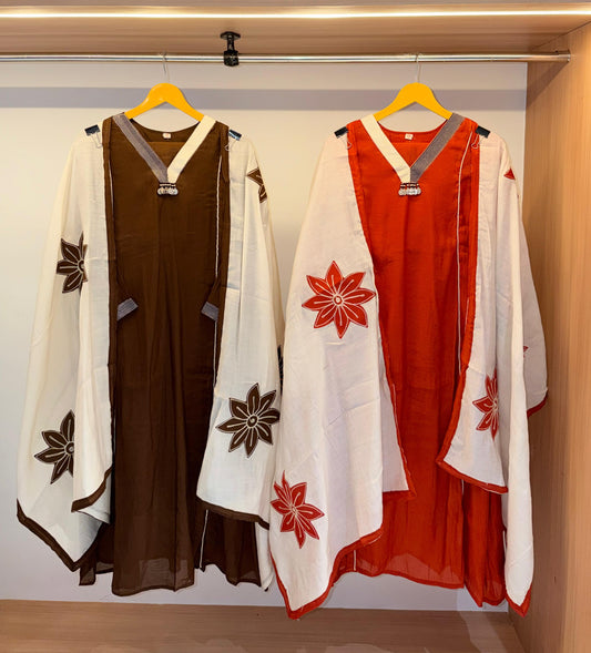 Aarohi Three-Piece Kurti Set with Floral Applique Dupatta