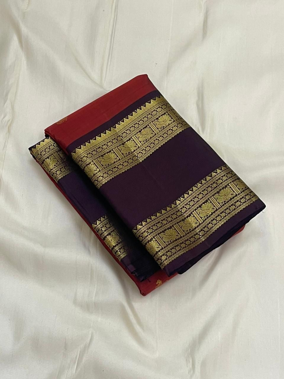Tamarind Seed Color Kanchi Saree