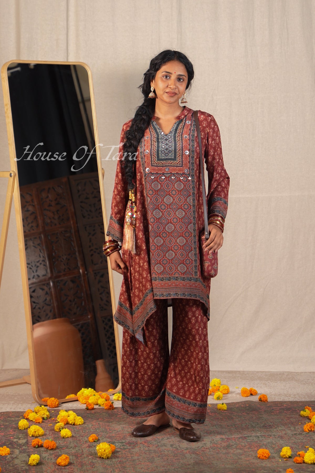 Heritage Print Asymmetric Kurta & Palazzo Set