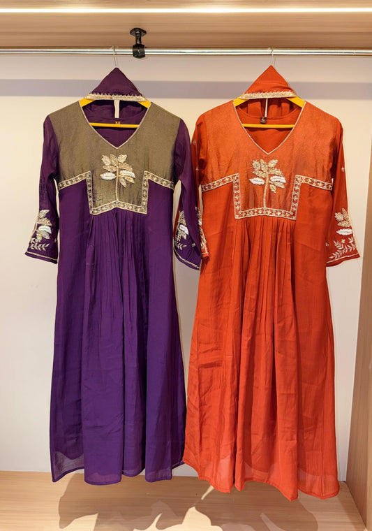 Preorder Only Regal Mul Chanderi Tissue-Yoke Ensemble