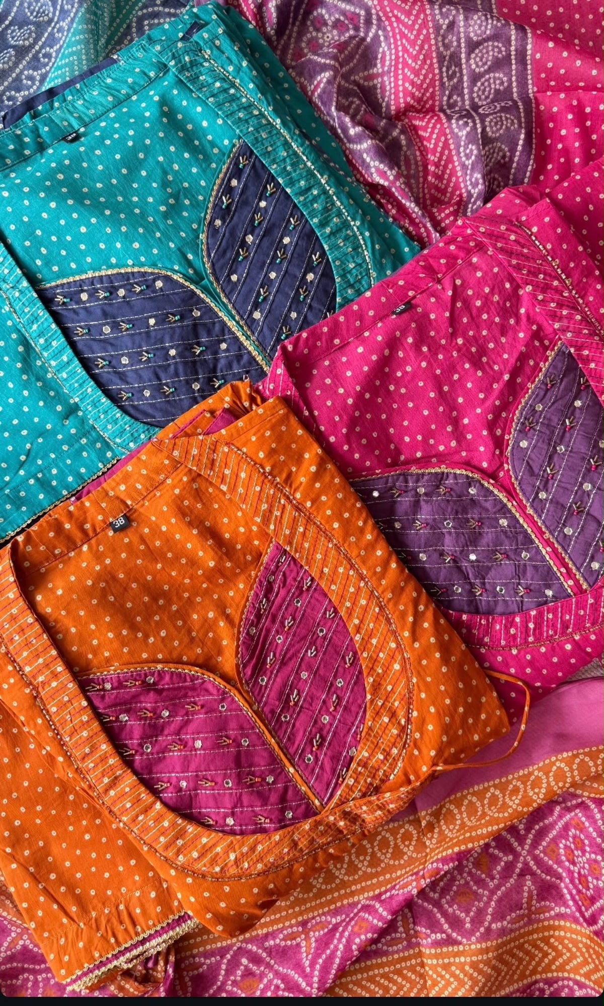 Orange and pink