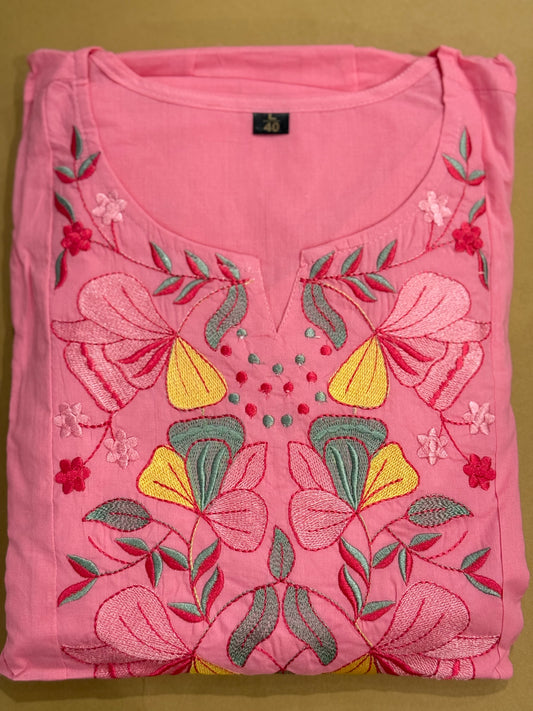 Blush Elegance Cotton Kurti Set