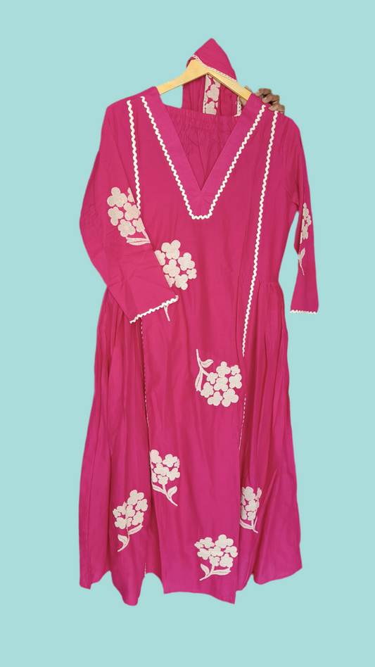 Blush Elegance Cotton Kurti Set