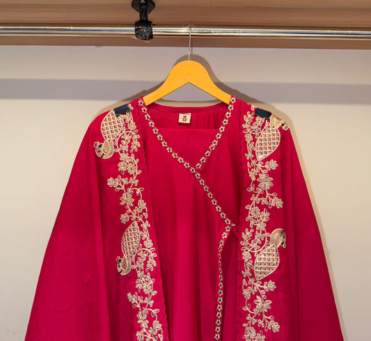 Roman Silk with embroidery -Yoke Ensemble