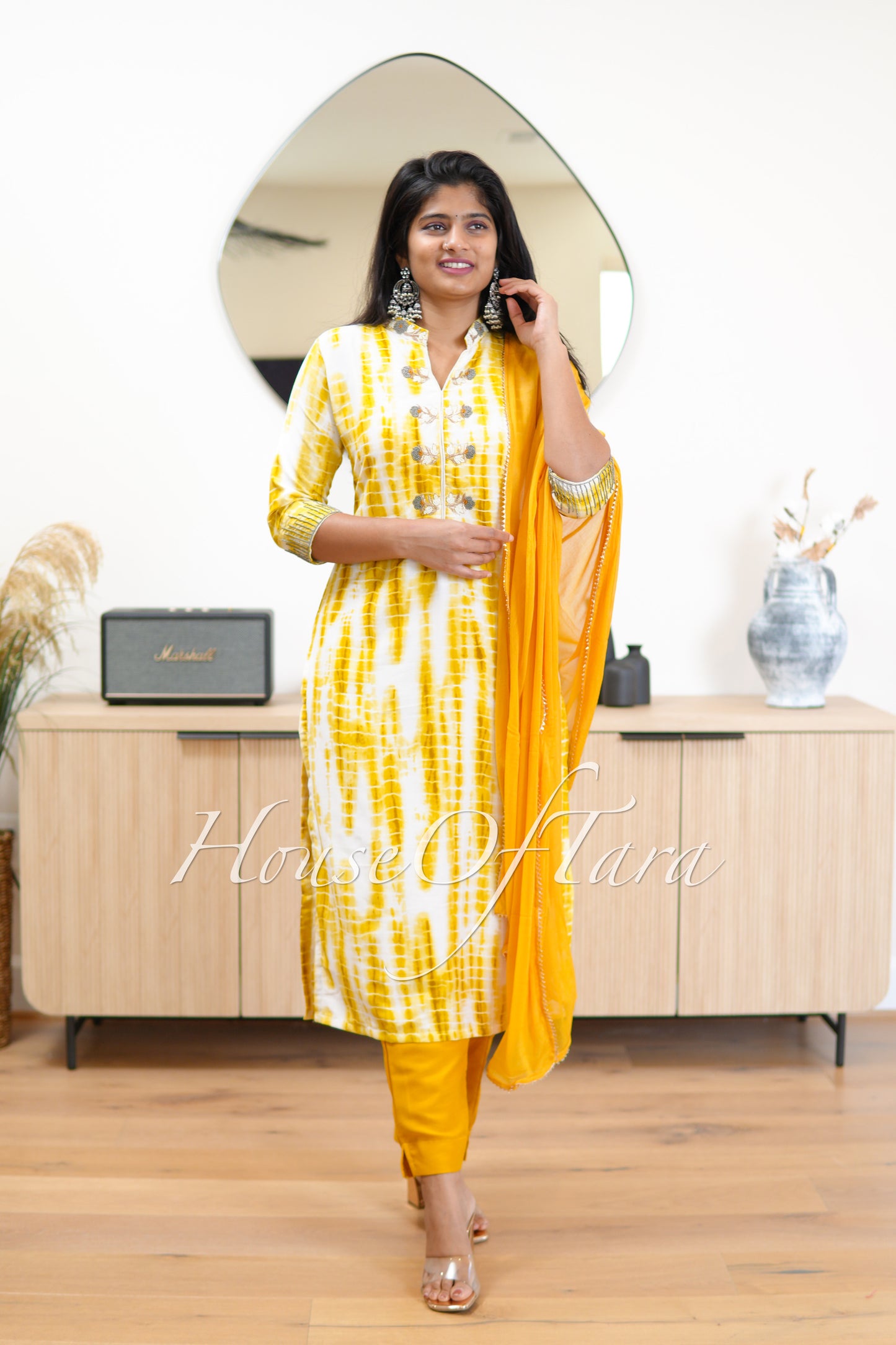 Sunny Radiance: Yellow Silk Kurti Set with Exquisite Hand-Embroidered Detailing