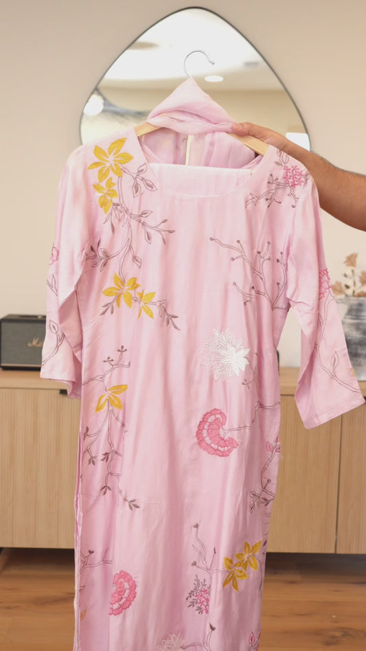 Blush Bloom Kurti Set