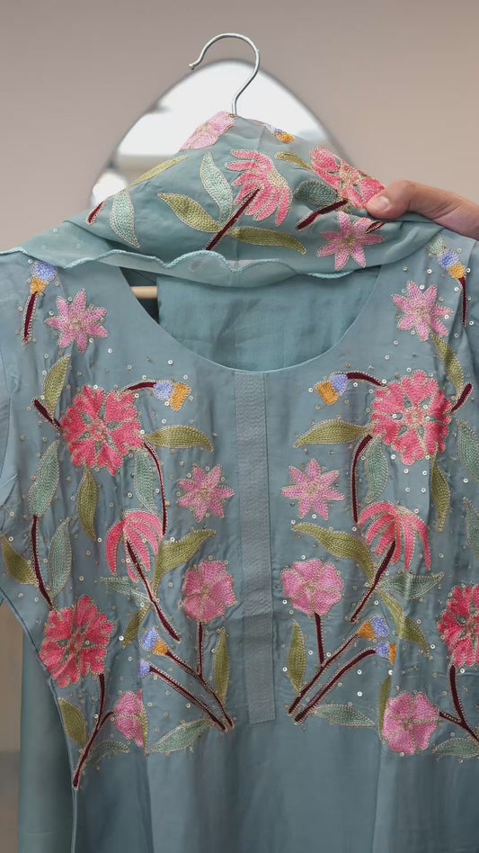 Powder blue kurti set
