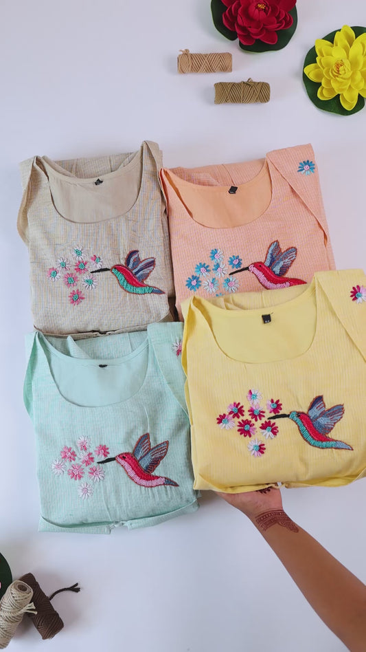 Hummingbird Embroidered Frock