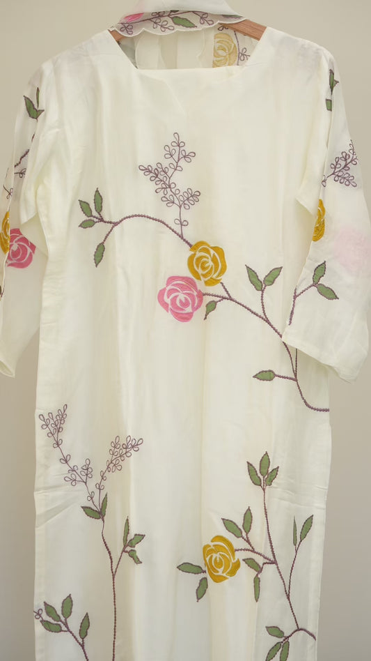 Elegant white Embroidered Dress