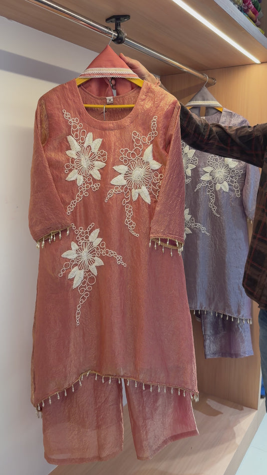 Preorder Only crush handwork with plazzo kurtiset