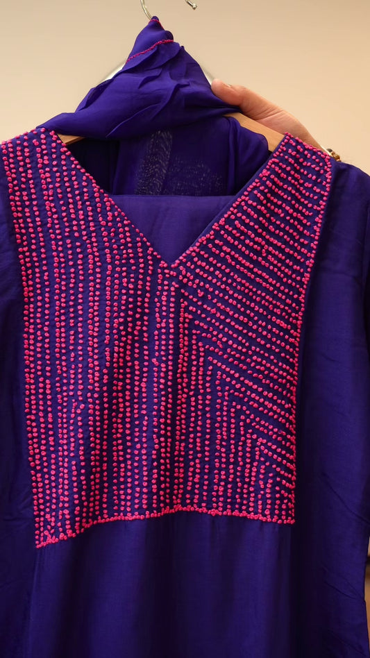 Mystic Violet Knotwork kurti set